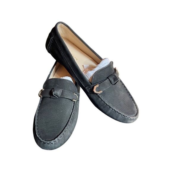 Cole Haan Evelyn Bow Driver Loafer- Black Nubuck Leather- Size 7.5 B- NIB - Picture 1 of 9